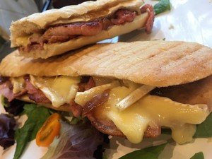 Bacon, Brie and Onion Chutney Panini