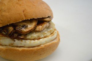 Double Fried Egg & Griddled Mushrooms